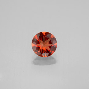 Andesina labradorita naranja natural de 0,62 ct, corte redondo, VS