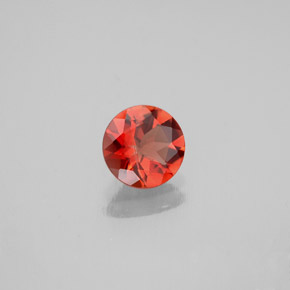 Andesina labradorita naranja natural de 0,62 ct, corte redondo, VS