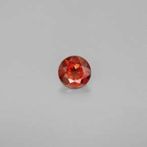 Andesina labradorita naranja natural de 0,71 ct, corte redondo, VS
