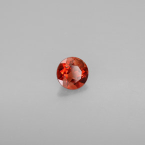 Andesina labradorita naranja natural de 0,71 ct, corte redondo, VS