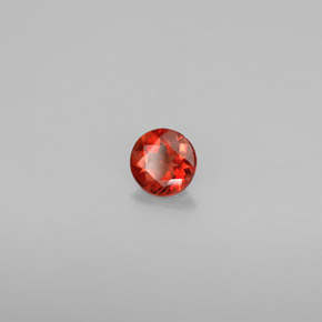 Andesina labradorita naranja natural de 0,54 ct, corte redondo, VS