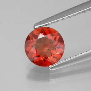 Andesina labradorita naranja natural de 0,65 ct, corte redondo, VS