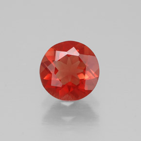Andesina labradorita naranja natural de 0,56 ct, corte redondo, VVS-VS