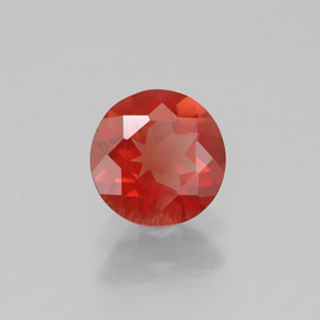 Andesina labradorita naranja natural de 0,56 ct, corte redondo, VVS-VS