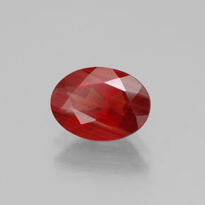 Andesina labradorita rojo natural de 0,80 ct, corte óvalo, VVS-VS