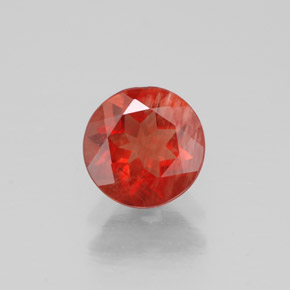 Andesina labradorita rojo natural de 0,60 ct, corte redondo, VS