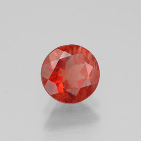 Andesina labradorita rojo natural de 0,60 ct, corte redondo, VS