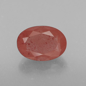 Andesina labradorita rojo natural de 0,74 ct, corte óvalo, translúcido