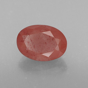 Andesina labradorita rojo natural de 0,74 ct, corte óvalo, translúcido