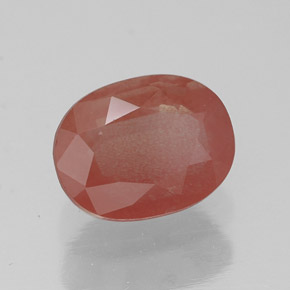 Labradorita Andesina Naranja miel natural de 1.33 ct, Corte Óvalo, Translúcido