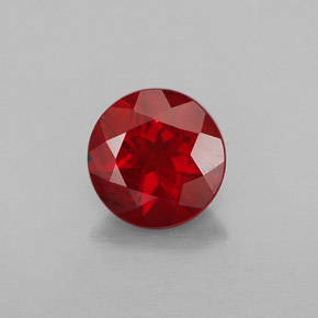 Andesina labradorita rojo natural de 0,63 ct, corte redondo, VVS-VS