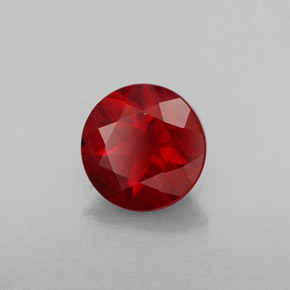 Andesina labradorita rojo natural de 0,63 ct, corte redondo, VVS-VS