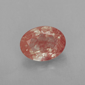 Labradorita Andesina Rojo naranja natural de 1.00 ct, Transparente, Transparente / Translúcido