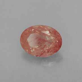 Labradorita Andesina Rojo naranja natural de 1.00 ct, Transparente, Transparente / Translúcido