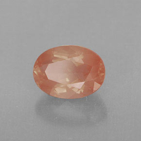Labradorita Andesina Rojo naranja natural de 1.18 ct, Transparente, Transparente / Translúcido