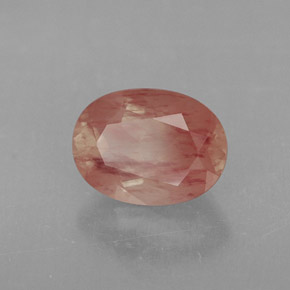 Labradorita Andesina Rojo naranja natural de 1.18 ct, Transparente, Transparente / Translúcido