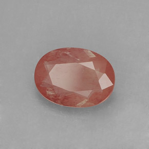 Labradorita Andesina Rojo naranja natural de 0.82 ct, Transparente, Transparente / Translúcido