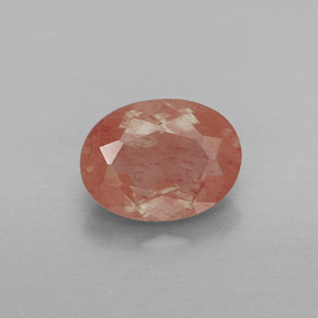 Andesina labradorita rojo natural de 0,85 ct, transparente, transparente / translúcido