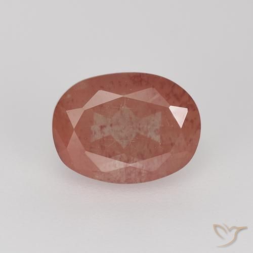 Labradorita Andesina Rojo medio natural de 1.62 ct, Corte Óvalo, Transparente