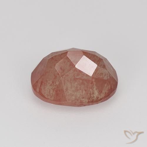 Labradorita Andesina Rojo medio natural de 1.62 ct, Corte Óvalo, Transparente