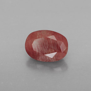Andesina labradorita rojo natural de 0,90 ct, transparente, transparente / translúcido
