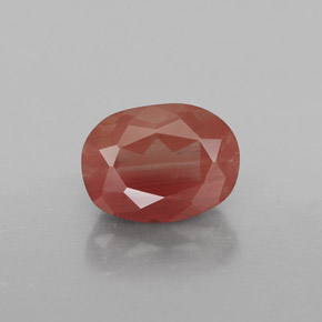 Labradorita Andesina Rojo medio natural de 1.41 ct, Transparente, Transparente / Translúcido