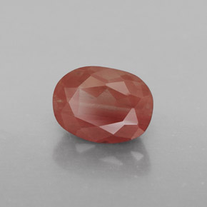 Labradorita Andesina Rojo medio natural de 1.41 ct, Transparente, Transparente / Translúcido