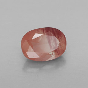 Labradorita Andesina Rojo naranja natural de 0.90 ct, Transparente, Transparente / Translúcido