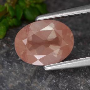 Labradorita Andesina Rojo naranja natural de 1.04 ct, Corte Óvalo, Translúcido