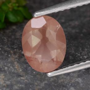 Labradorita Andesina Rojo naranja natural de 1.04 ct, Corte Óvalo, Translúcido