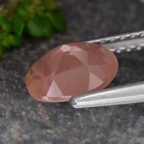 Labradorita Andesina Rojo naranja natural de 1.04 ct, Corte Óvalo, Translúcido