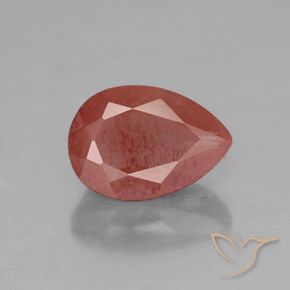 2.02ct Natural Rojo sangre Labradorita Andesina, En forma de pera, Transparente / Translúcido