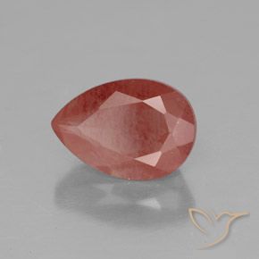 Labradorita Andesina Rojo sangre natural de 2.02 ct, En forma de pera, Transparente / Translúcido
