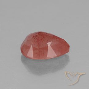 Labradorita Andesina Rojo sangre natural de 2.02 ct, En forma de pera, Transparente / Translúcido