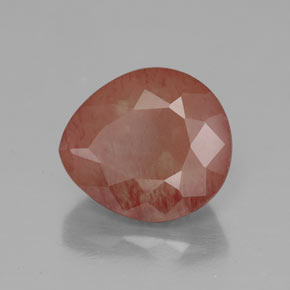 Labradorita Andesina Rojo naranja natural de 3.24 ct, Transparente, Transparente / Translúcido