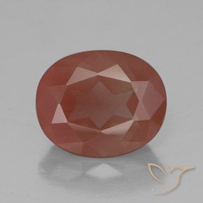 3.57ct Natural Roja Anaranjada Labradorita Andesina, Ovalada, Transparente / Translúcido