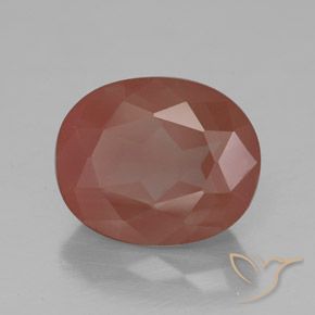 Labradorita Andesina Roja Anaranjada natural de 3.57 ct, Ovalada, Transparente / Translúcido
