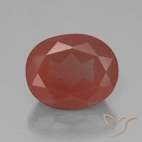 3.84ct Natural Rojo medio Labradorita Andesina, Ovalada, Transparente / Translúcido