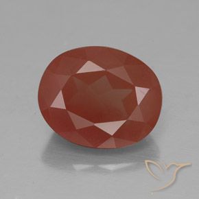 3.83ct Natural Roja Anaranjada Labradorita Andesina, Ovalada, Transparente / Translúcido