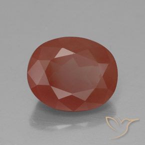 Labradorita Andesina Roja Anaranjada natural de 3.83 ct, Ovalada, Transparente / Translúcido