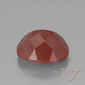 Labradorita Andesina Roja Anaranjada natural de 3.83 ct, Ovalada, Transparente / Translúcido