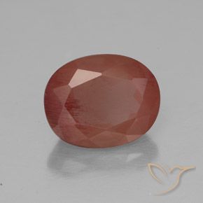 Labradorita Andesina Rojo azulado natural de 3.01 ct, Ovalada, Transparente / Translúcido