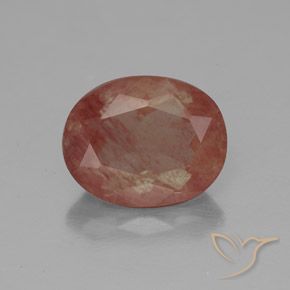 2.63ct Natural Roja Anaranjada Labradorita Andesina, Ovalada, Transparente