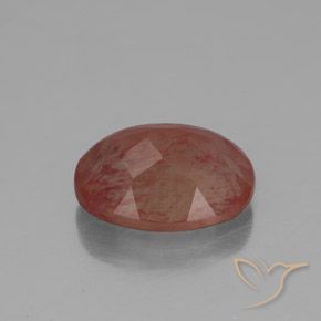 Labradorita Andesina Roja Anaranjada natural de 2.63 ct, Ovalada, Transparente