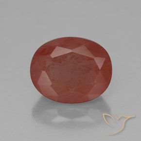 2.92ct Natural Roja Anaranjada Labradorita Andesina, Ovalada, Transparente / Translúcido