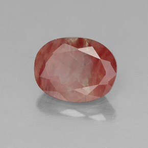 Labradorita Andesina Rojo naranja natural de 1.90 ct, Transparente, Transparente / Translúcido