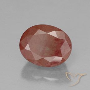 Labradorita Andesina Rojo sangre natural de 2.46 ct, Ovalada, Transparente