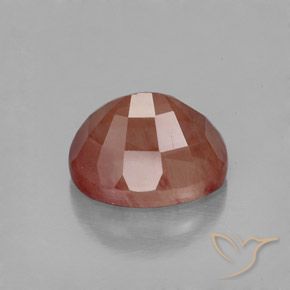Labradorita Andesina Rojo sangre natural de 2.46 ct, Ovalada, Transparente