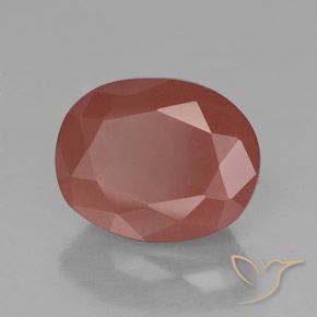 Labradorita Andesina Naranja rojizo pálido natural de 2.59 ct, Ovalada, Transparente / Translúcido