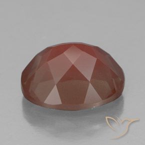 Labradorita Andesina Naranja rojizo pálido natural de 3.99 ct, Ovalada, Transparente / Translúcido